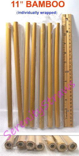 BAMBOO STRAWS, Natural, Choose From 7" - 11" Long - Picture 7 of 28