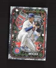 2024 Topps Holiday Jordan Wicks #H38 Christmas Tree Rookie Cubs Baseball Card. rookie card picture