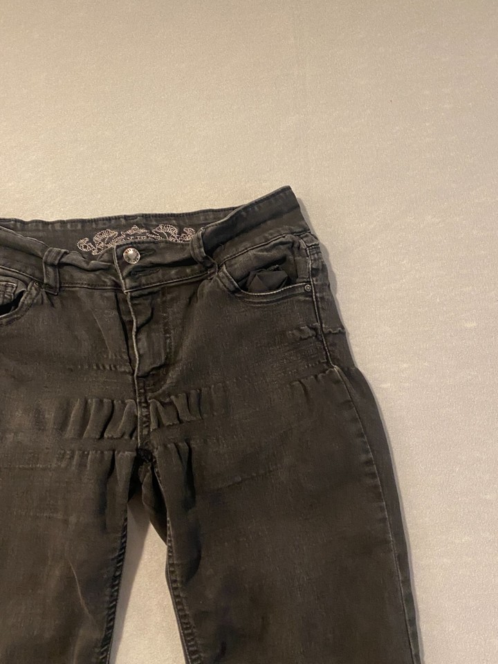 Wax Jeans Womens Jeans Black Wash Cuffed Ankle Size 9 eBay