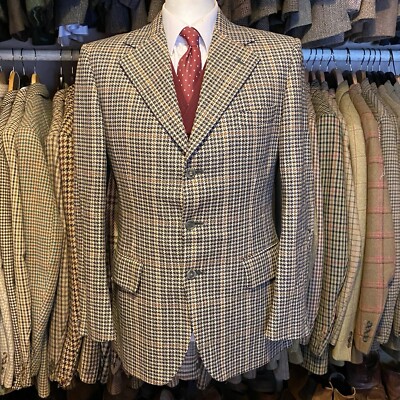 Vintage Mens 40R Tailored Plaid Bold Tweed Windowpane Check Suit Jacket  Blazer UK