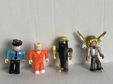 Roblox 3" Action Figures Lot Of 4 Jailbreak Museum Heist Cop, Collector, Convict