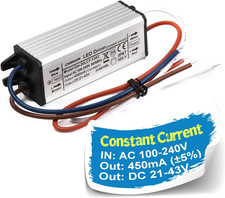 LED Driver 450Ma Constant Current 21V-43V IP67 Waterproof Aluminium