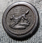 Vintage Antique Pressed Horn Carved Picture Button RUNNING DOG Back Depose — photo 3