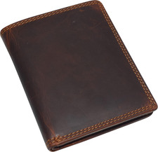 Vintage Leather Mens Slim Bifold Wallet RFID Blocking Credit Card Holder Wallets