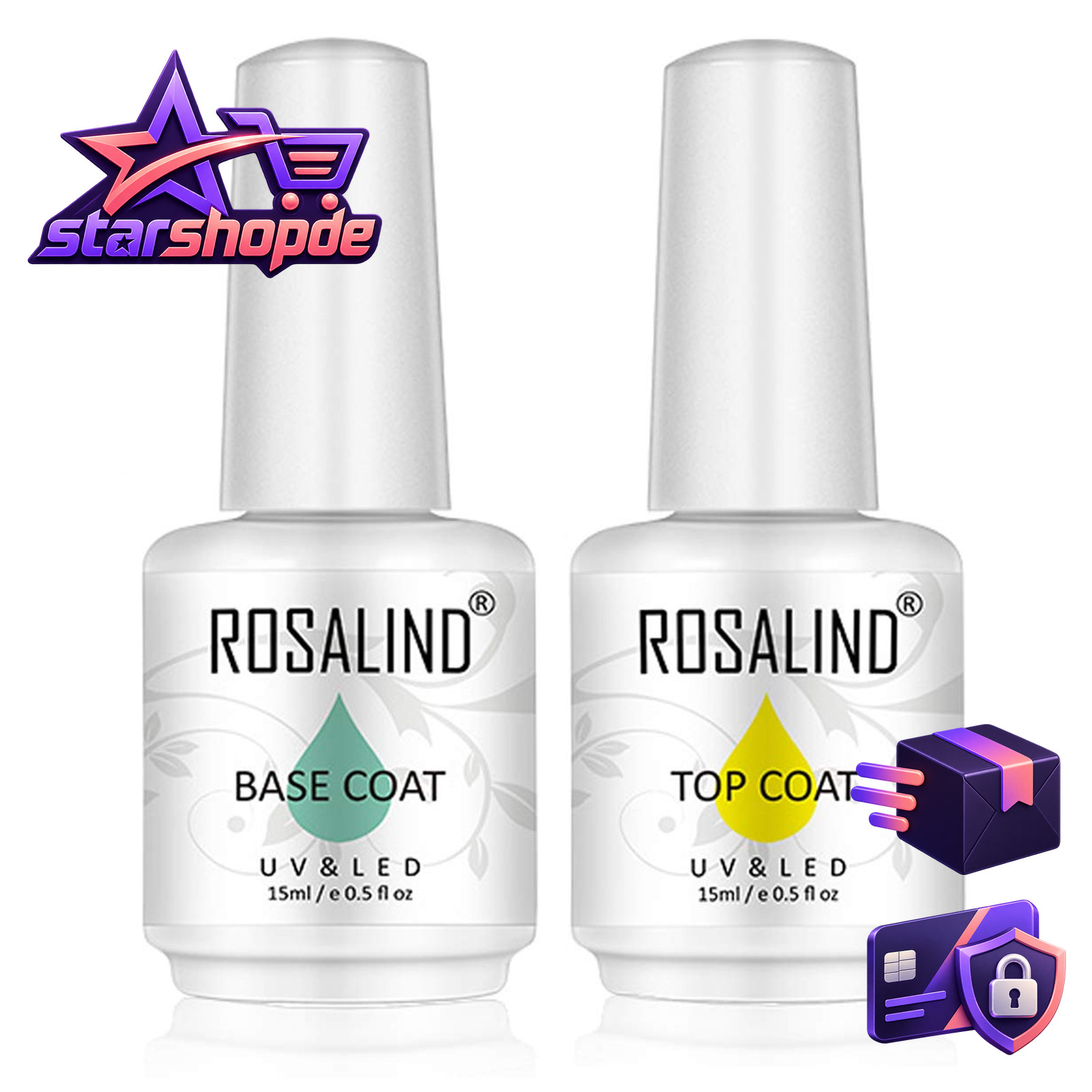 Gellack UV 15ml Überlack Unterlack Gel Nagellack Langlebig Glanzeffekt Soak Off