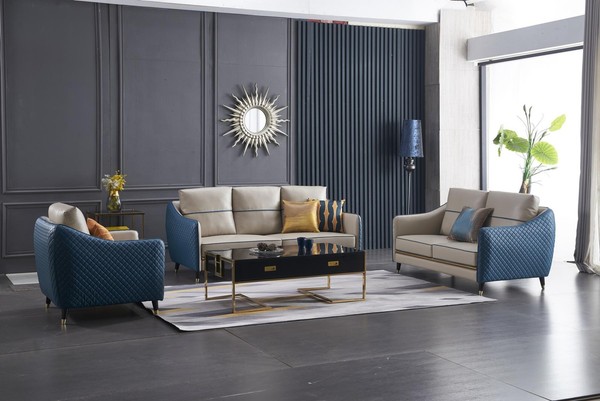 Wohnlandschaft Sofa Polster Sofagarnitur 3+2+1 Couchtisch Beistelltisch 4Tlg.-image