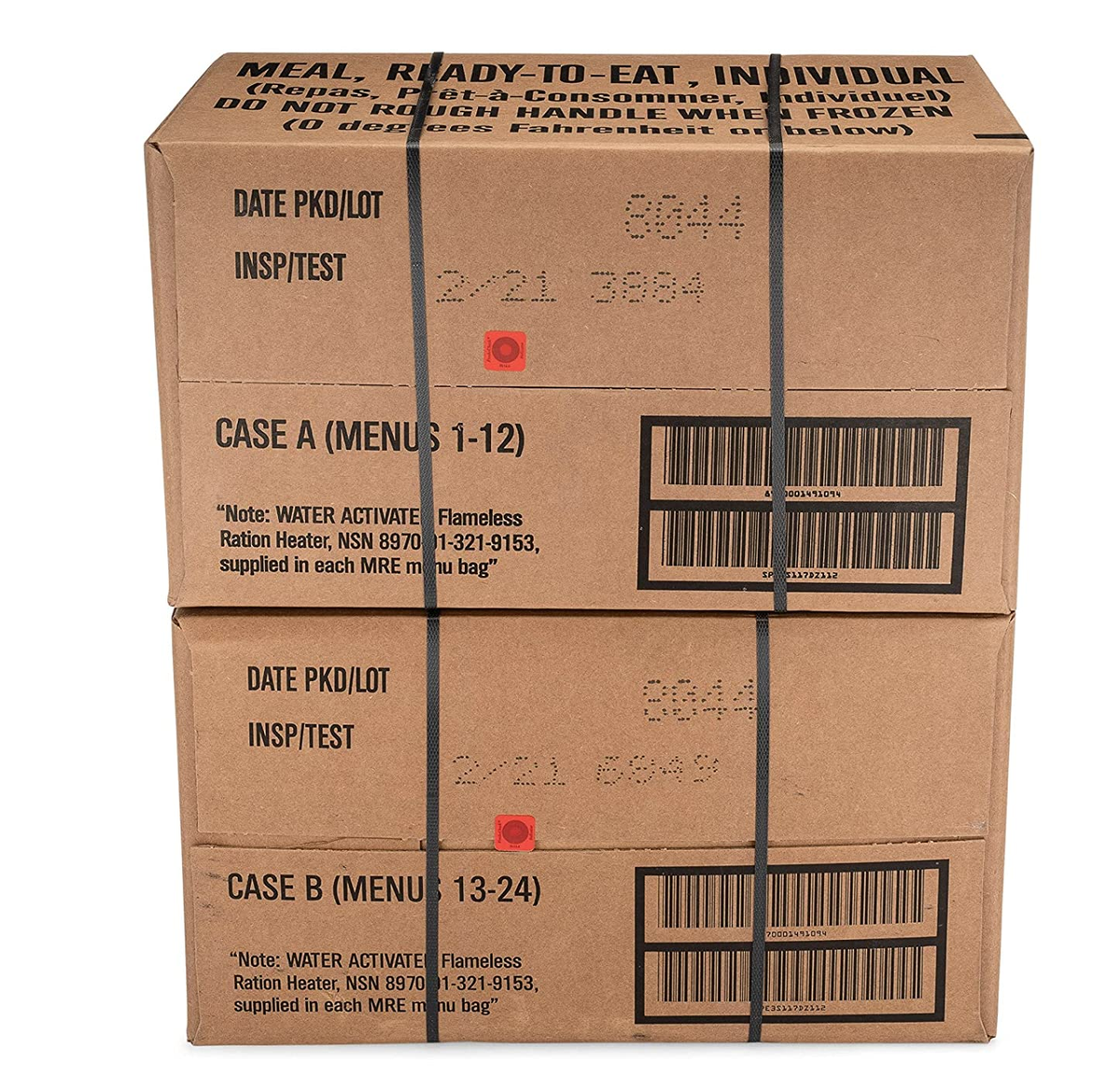 24ct Military MRE Case A+B Bundle Menus 1-24 Ready to Eat Meals