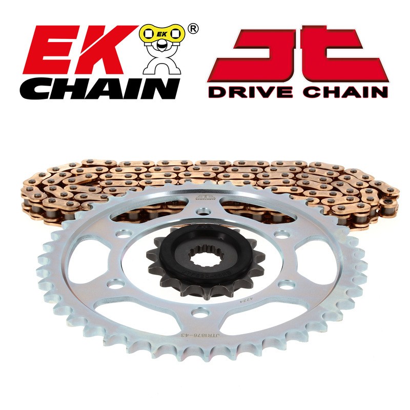 Kit chaine moto 520MVXZ2 EK JT transmission pas 520 pignon 17 41