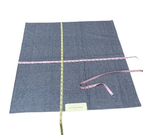 Ralph Lauren HUNTERS BROOK PLAID CHARCOAL Fabric Remnant 26x26” LCF65817F ITALY - Picture 5 of 10
