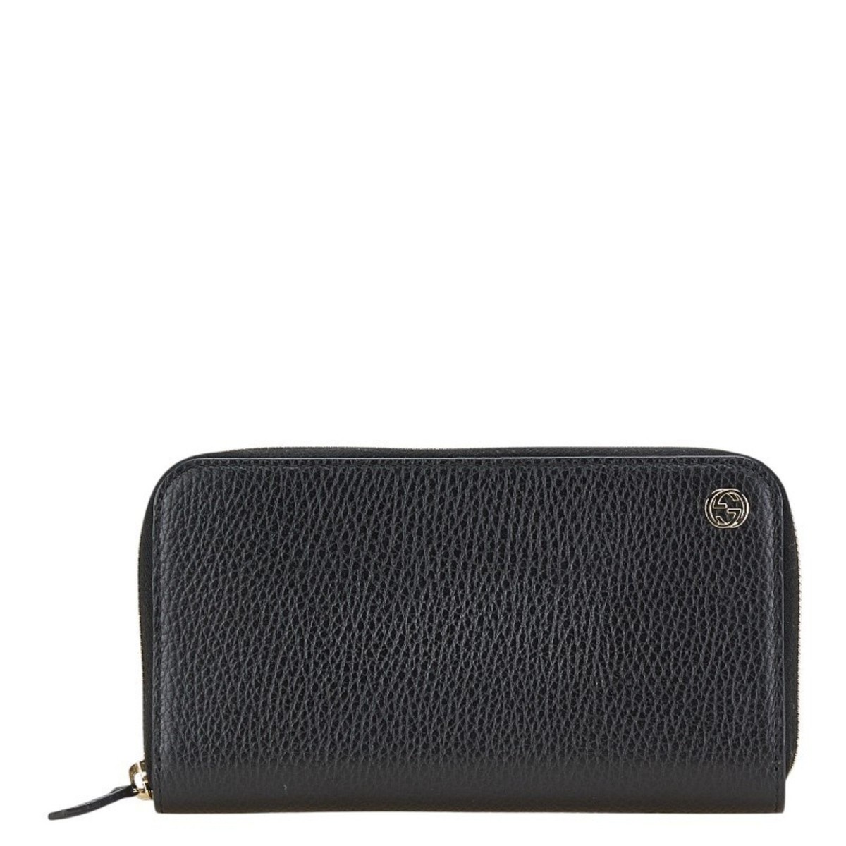 Gucci Interlocking G Long Wallet Round 509644 Black Leather