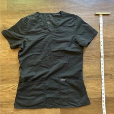 Cherokee Workwear Scrub Top Womens XS Black V Neck Medical Uniform