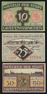 (F6166) 3x Notgeld Gräfenhainichen 1921