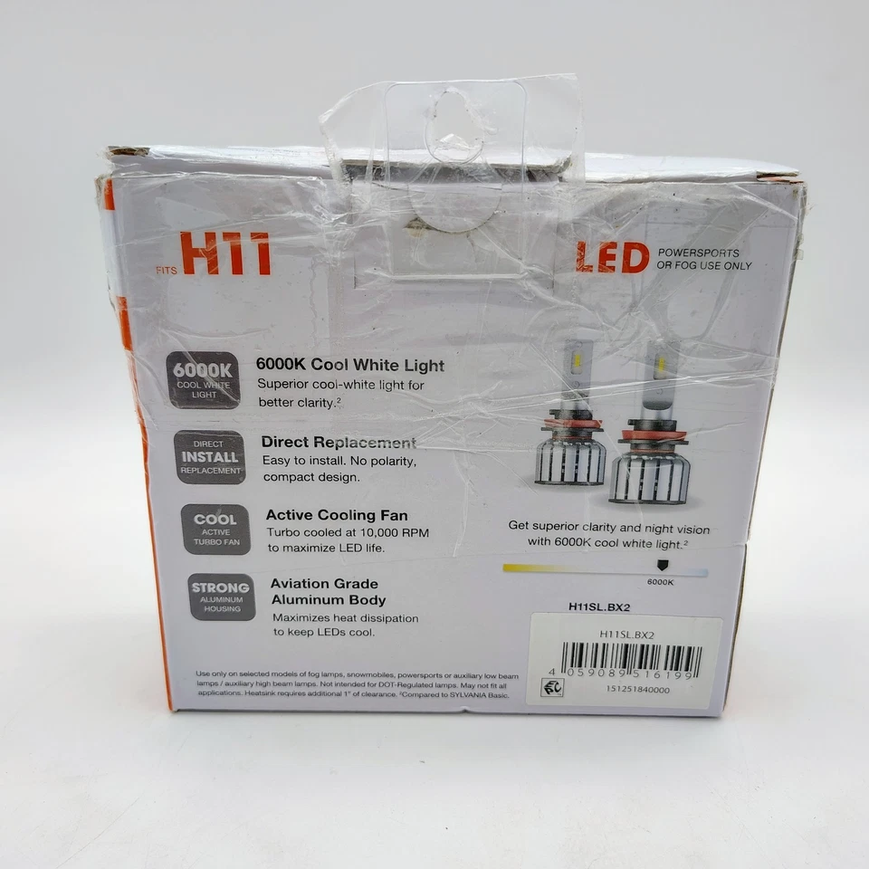 SYLVANIA H11 LED Powersports o uso antiniebla solo bombillas artículo H11SL.BX2 2 bombillas Foto 3 de 4