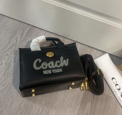 COACH CAO26 Cargo Tote Bag 20 Shoulder Bag Black/Gold Outlet NEW