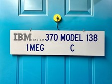 Vintage IBM System 370 Model 138 Mainframe Computer Sign