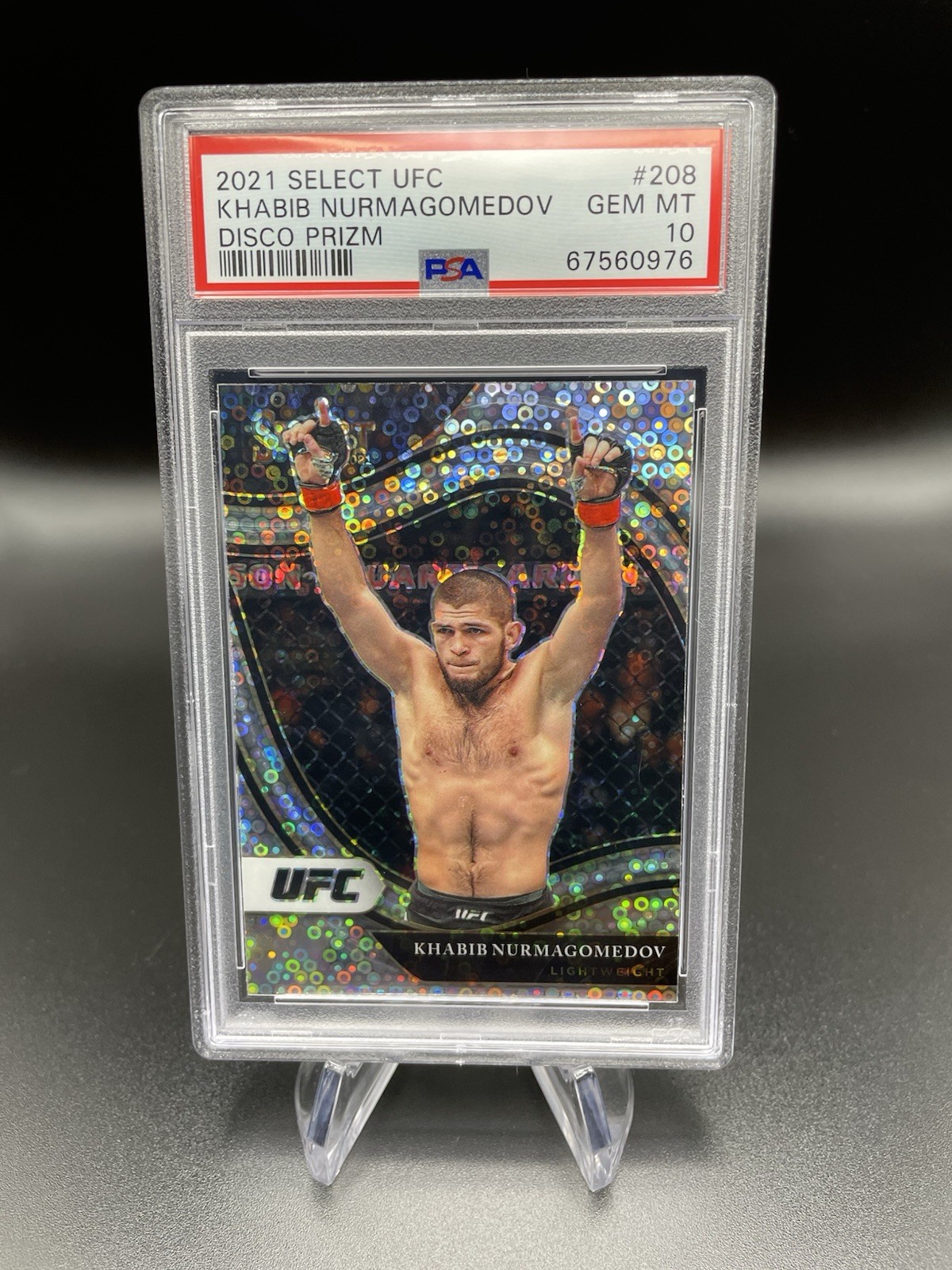 2021 Panini Select UFC - Octagonside Disco Prizm #208 Khabib Nurmagomedov