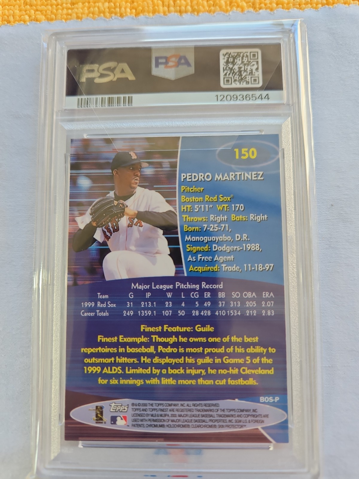 2021 Topps Finest Archives Signature Serie  1/1 Pedro Martinez Retired 2000 Auto view 2