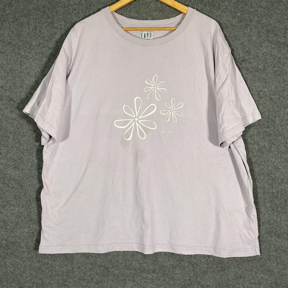 FAYT Shirt Womens 16 Purple Relaxed Daisy Floral Graphic T-Shirt Tee Casual
