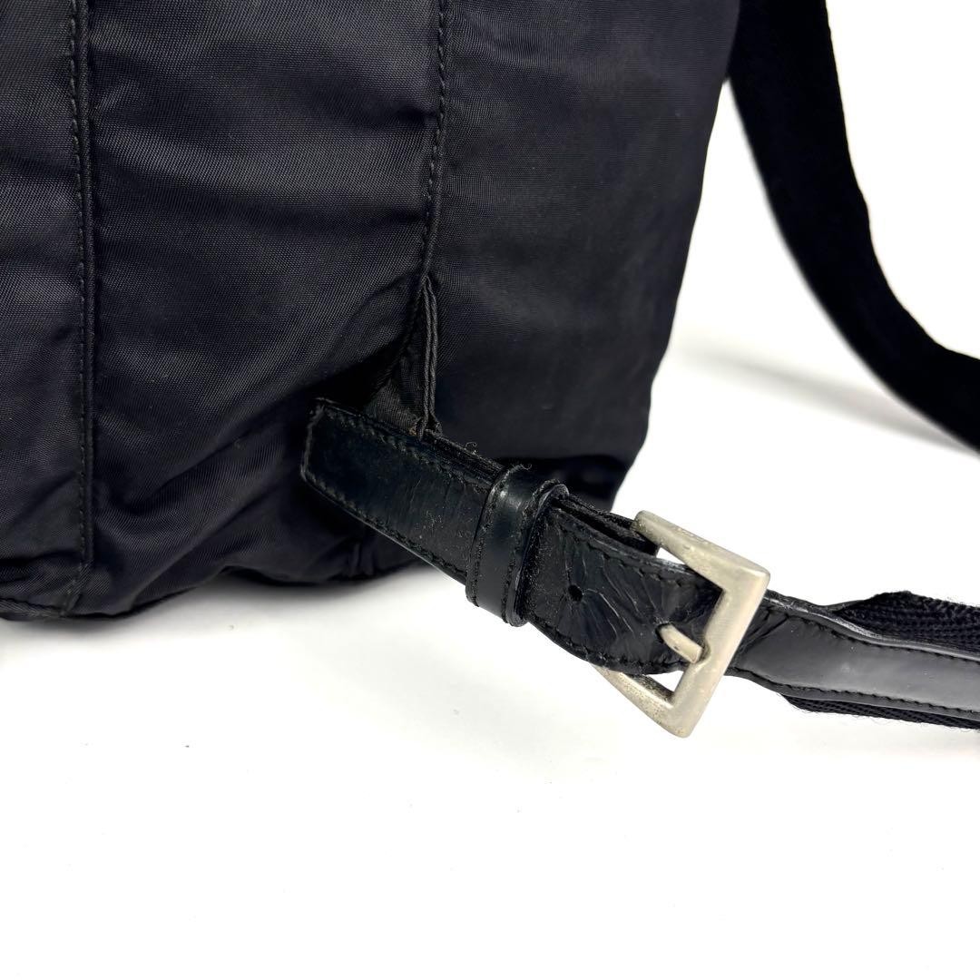 PRADA Backpack Triangle Logo Drawstring Nylon Bla… - image 8