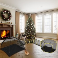 5-in-1 Outdoor Cat Enclosures Pop Up Pet Tent Cat Playpen Portable W/Cat Tunnel