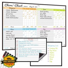 JJPRO Magnetic Dry Erase Chore Chart Set for Fridge, Kids