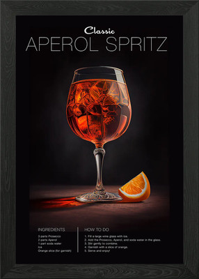 Aperol Spritz Cocktail Framed Wall Art Poster Canvas Print Picture