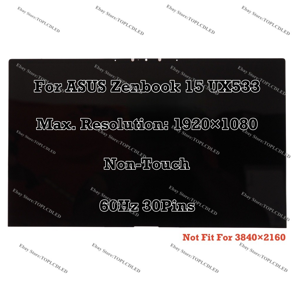 ASUS Zenbook 15 UX533FAC FHD 60Hz 15.6"" 100%sRGB LCD Screen Assembly Replacement