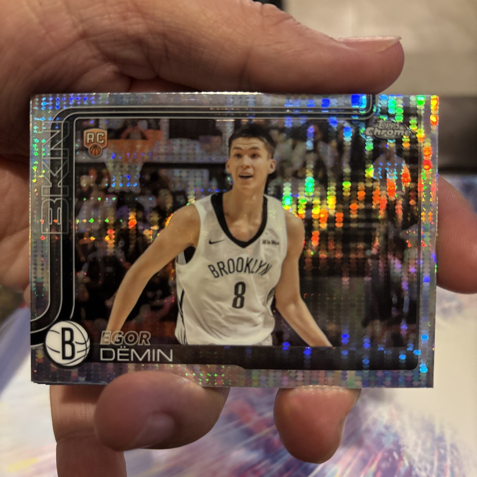 2025-26 Topps Chrome Egor Demin RC Prism Refractor Brooklyn Nets Rookie #258 R35