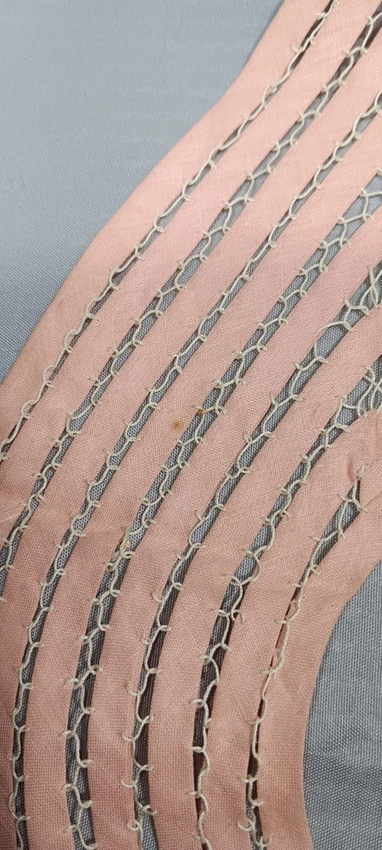 Collar de tela vintage hecho a mano 14,5 pulgadas rosa Foto 2 de 2