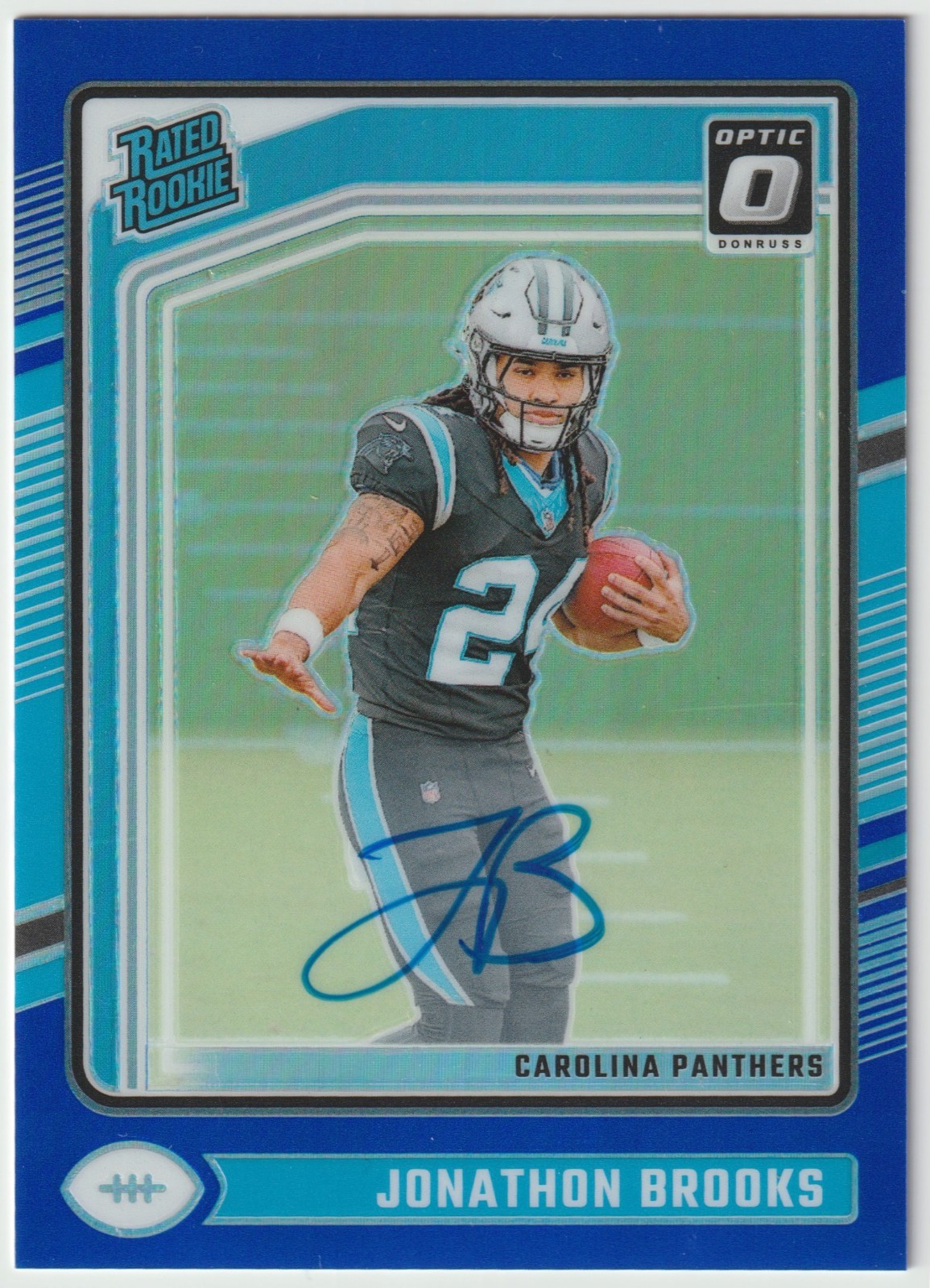 2024 Donruss Optic - RR Jonathon Brooks #258 Blue Prizm Auto /99 (RC, AU)