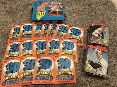 1986 TOPPS 3-D BASEBALL COMPLETE 30 Card SET PLUS 16 UNOPENED 3-DPACKS WITH BOX