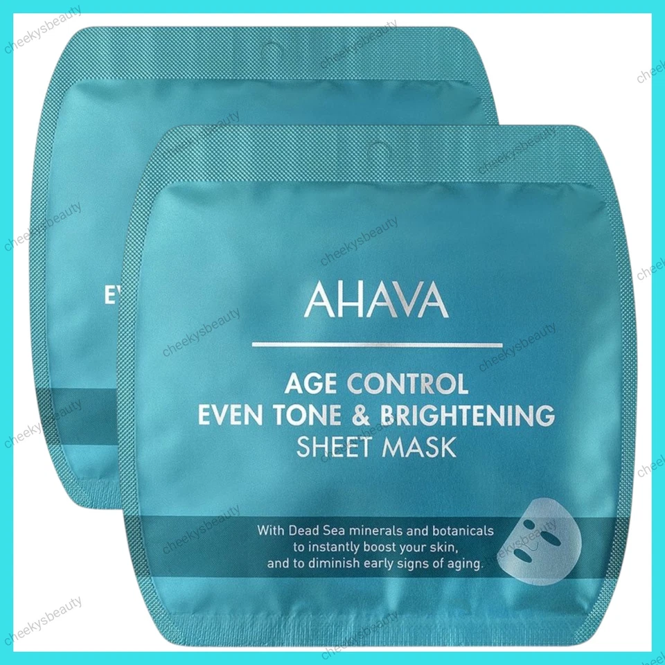 2 x AHAVA Sheet Masks Age Control Even & Tone Or Beauty Before Age Face Masks - Image 3 of 4