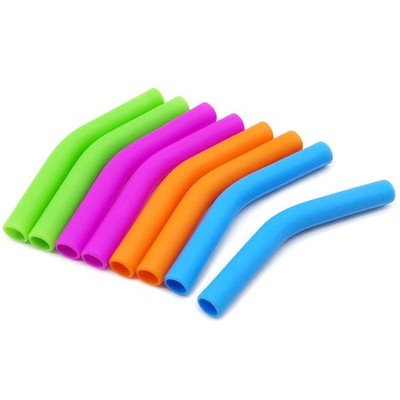GFDesign Food Grade Silicone Straw Elbows Tips Soft Reusable 8mm, Multicolor 