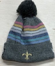 New Era New Orleans Saints Knit Winter Hat Beanie Pom Womens Fan Gear Gift Gray