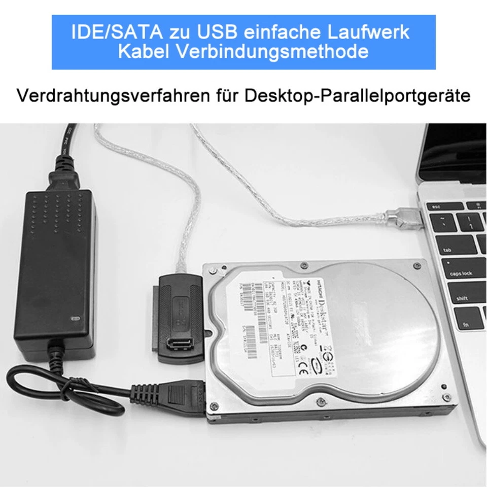 USB auf zu SATA IDE Adapter Kabel für 2.5 3.5 Zoll HDD SSD Festplatte Konverter - Bild 4 von 4