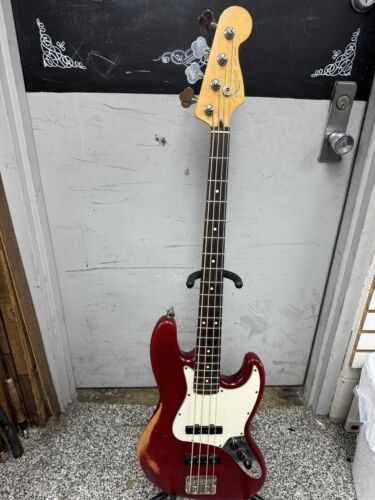 2004 Fender American Jazz Bass DIY Relic Red 4 String Electric Bass Guitar RH