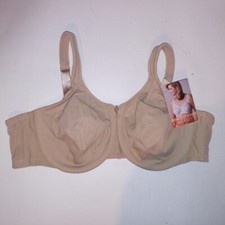Cacique Bra 44C Full Coverage Beige Solid Minimizer Underwire New