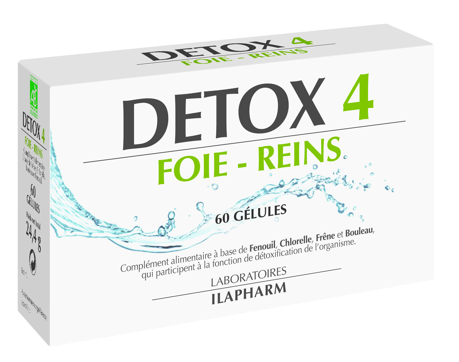 Détox 4 plantes draineur puissant action ciblée élimination toxines 60 gélules
