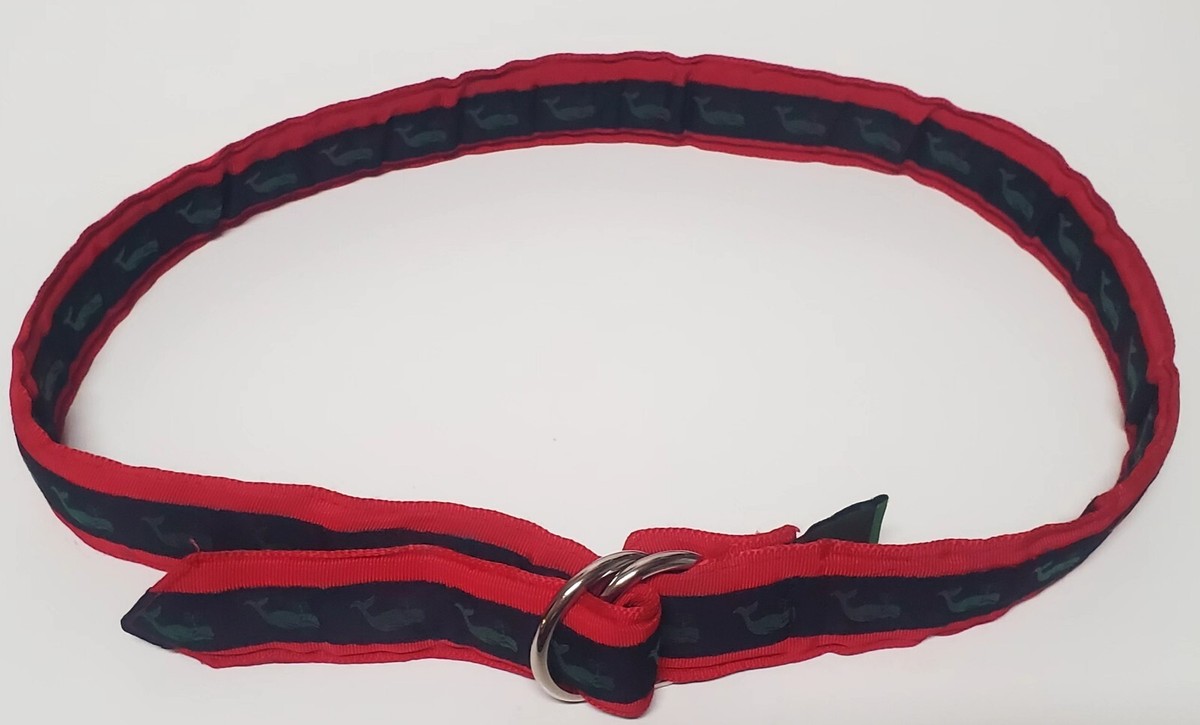 CK Bradley Tally Ho Designs Striped Cloth Belt red and blue Large CK Bradley Tally Ho Designs Pink Green Yellow Blue Striped  main image 2