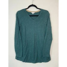 J. Jill brand women's small green v-neck long sleeve knit sweater tunic top
