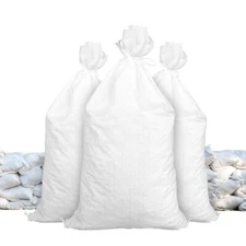 Flood Sandbags Qty10 White 14" x 26"  Sandbag Sand Bags Bag Poly Hurricane Prep