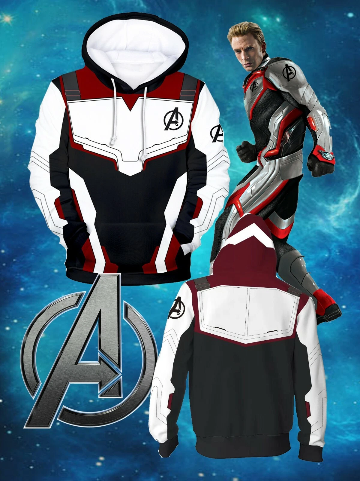 MARVEL AVENGER END GAME Q-SUIT LG SLEV HOODIE