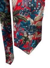 Windridge Men's Classic 56" x 3 1/ 2" Polyester Red green Floral Made in USA
