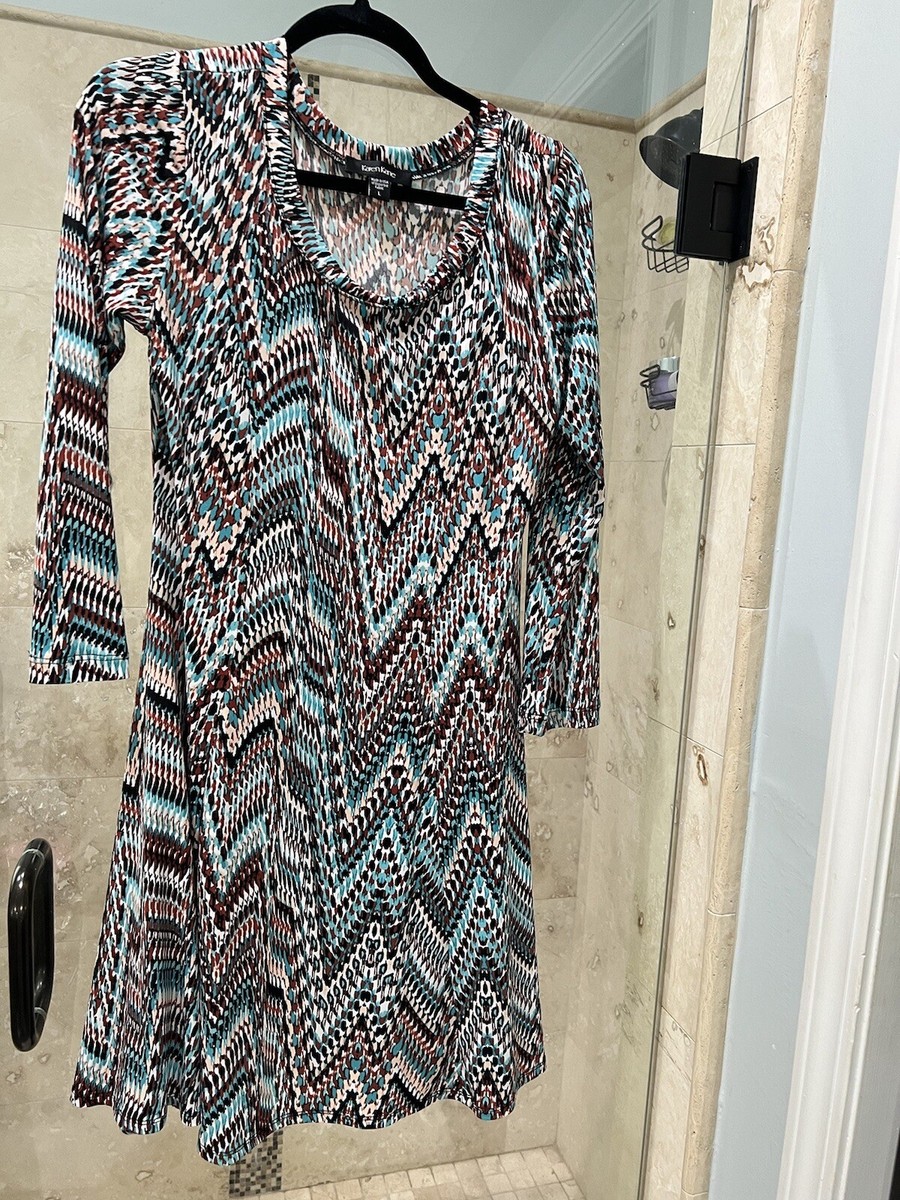 Karen Kane L Jersey Chevron A-Line Stretch Knit Flared Dress - $138 | eBay