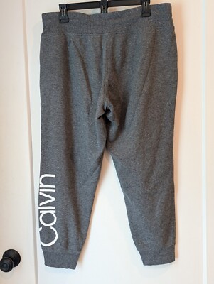 Calvin Klein Women's L Gray Sweatpants Joggers Logo Pockets