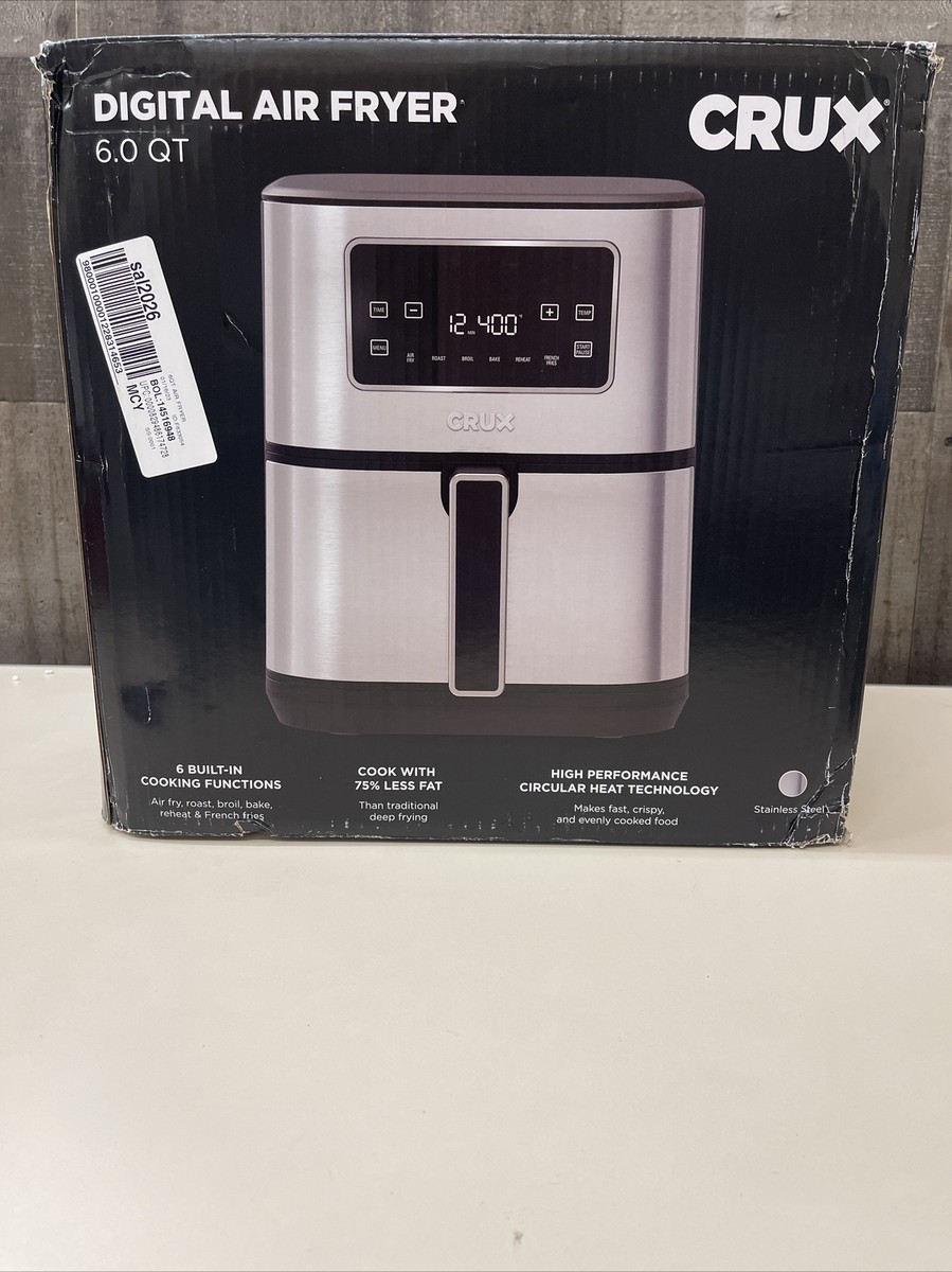 CRUX - 6-qt. Digital Air Fryer Kit Stainless Steal KZ-6013S | eBay