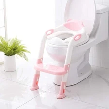 Potty Training Seat with Step Stool Ladder Comfortable Safe with Anti-Slip Pads