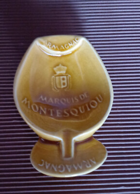 Vintage Armagnac Advertising Ashtray, Marquis de Montesquiou