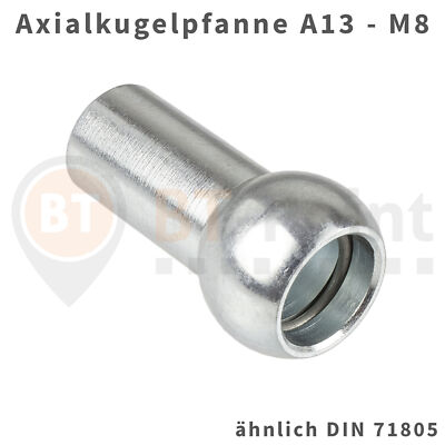 Axialkugelpfanne A13 M8 DIN 71805 Stahl verzinkt Axial Kugelpfanne Kugel Pfanne