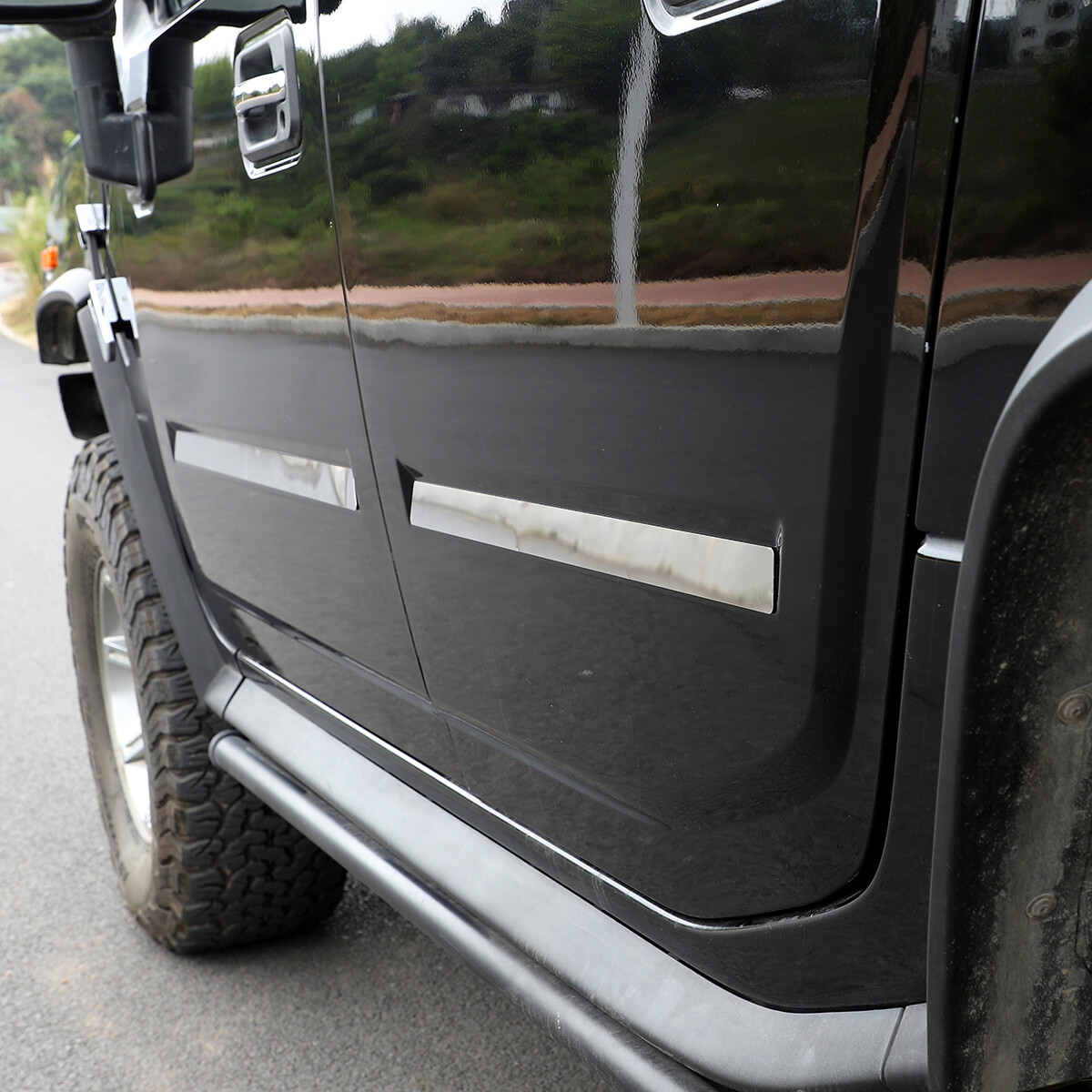Chrome Body Side Molding Trim Kit For 2003-2009 Hummer H2 - 4pc Stainless Steel Cladding Accent